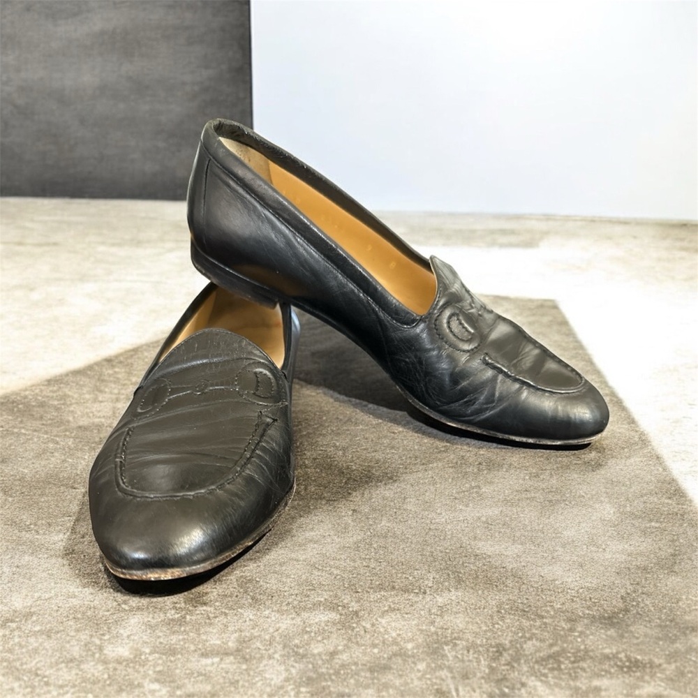 Classic Black Leather Women’s Loafers
